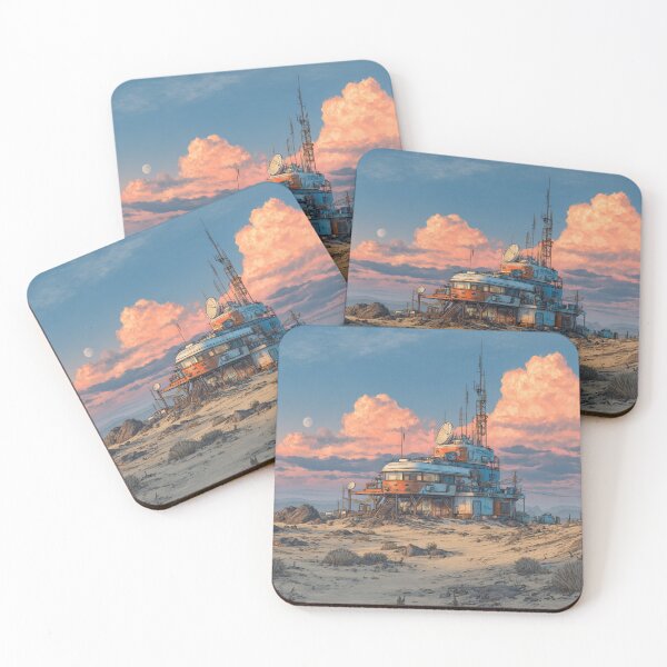Item preview, Desert Communications Base – Retro Futurism Sci-Fi Landscape designed and sold by mliotard.