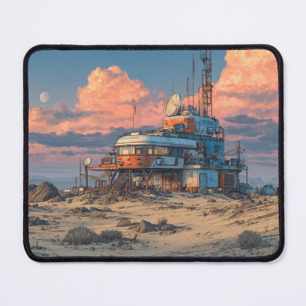 Item preview, Desert Communications Base – Retro Futurism Sci-Fi Landscape designed and sold by mliotard.