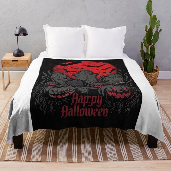 Item preview, Vintage Horror Graveyard: Blood Moon, Tombstones, and Nightmare Jack-O-Lanterns designed and sold by Pigmentra.