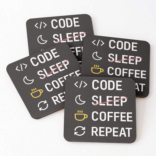 Item preview, CODE • SLEEP (struck) • COFFEE • REPEAT — Programmer Life Tee designed and sold by Glam-Spot.
