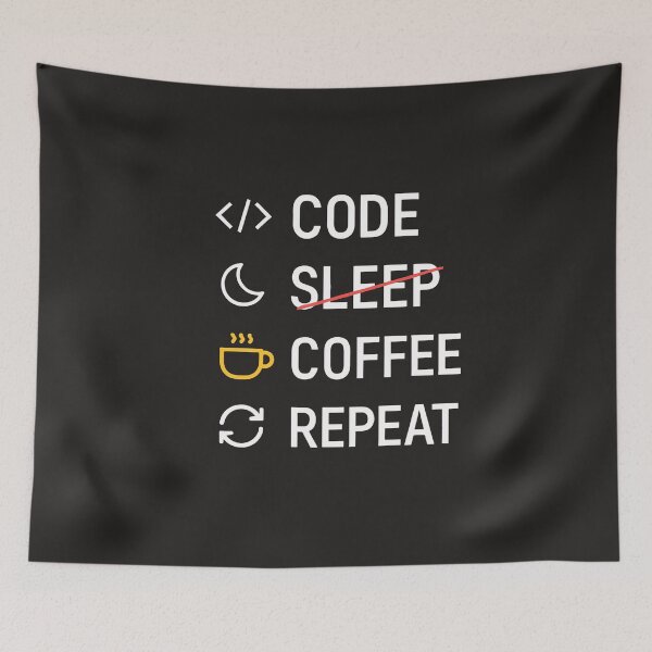 Item preview, CODE • SLEEP (struck) • COFFEE • REPEAT — Programmer Life Tee designed and sold by Glam-Spot.