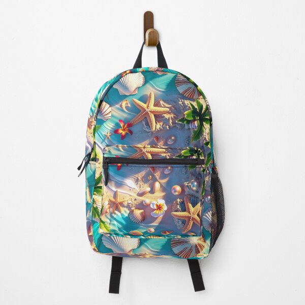 Item preview, Tropical Beach Paradise – 3D Realistic Seashell & Ocean Patter designed and sold by HNDesignStudio.