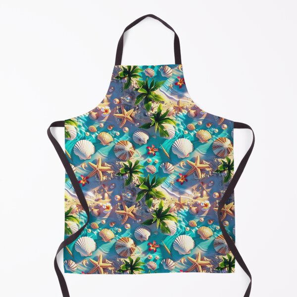 Item preview, Tropical Beach Paradise – 3D Realistic Seashell & Ocean Patter designed and sold by HNDesignStudio.