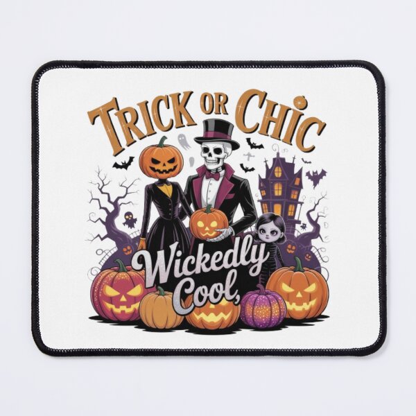 Item preview, Trick or Chic Wickedly Cool Halloween Design – Skeleton, Pumpkin Heads & Gothic Haunted House Artwork designed and sold by GemBob Creations.