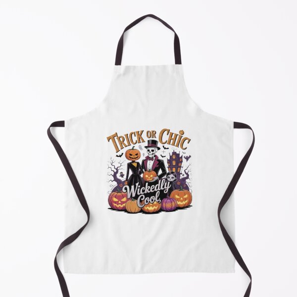 Item preview, Trick or Chic Wickedly Cool Halloween Design – Skeleton, Pumpkin Heads & Gothic Haunted House Artwork designed and sold by GemBob Creations.