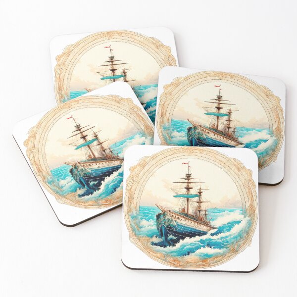 Item preview, Vintage Nautical Ship in Ornate Oval Frame designed and sold by LanaGustavsson.