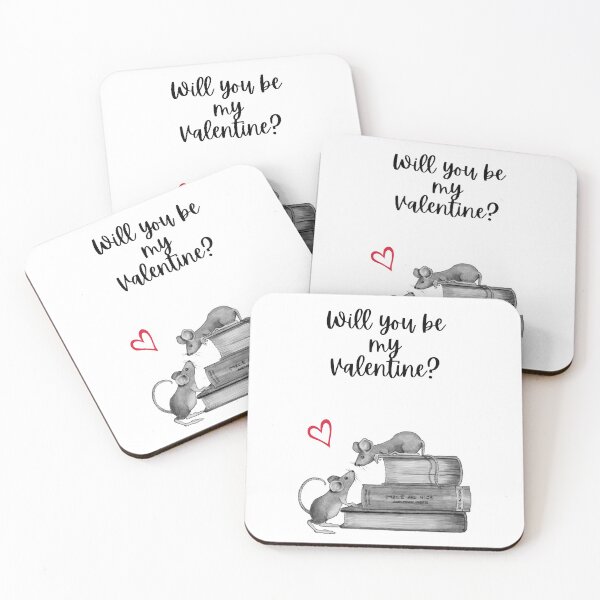 Item preview, Cute Mice: Will You Be My Valentine? With Mice on Books Pencil Art designed and sold by JoyfulWhimsy.