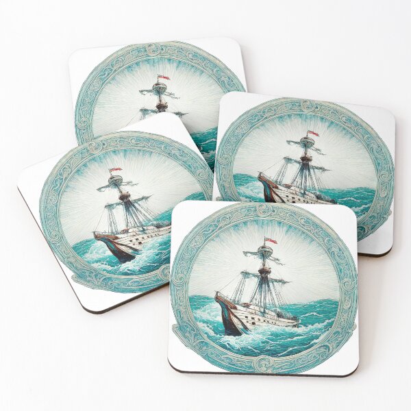 Item preview, Vintage Nautical Ship in Ornate Oval Frame designed and sold by LanaGustavsson.