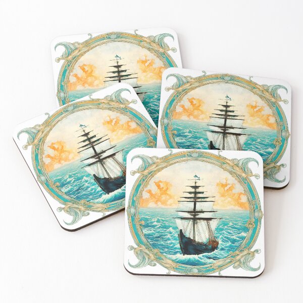Item preview, Vintage Nautical Ship in Ornate Oval Frame designed and sold by LanaGustavsson.