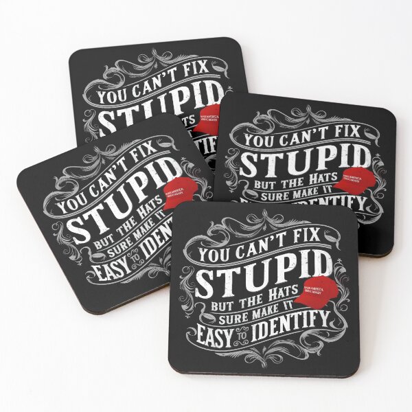 Item preview, Protest Trump MAGA Hat Design You Cant Fix Stupid But The Hats Make It Easy To Identify Vintage Tattoo Style Graphic Tee designed and sold by Brian Hibbs.