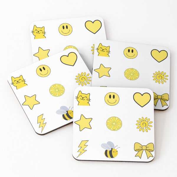 Item preview, Set of 9 Cute Yellow Icons Sticker Sheet designed and sold by Arte Zen.