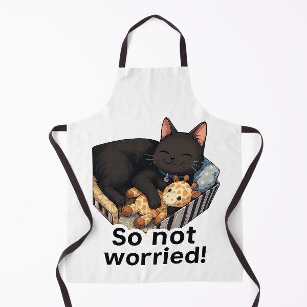 Item preview, Black Cat with Plush – So Not Worried designed and sold by Pets & Memes & Stuff.
