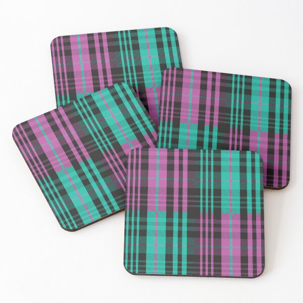 Item preview, Classic Twill Plaid Print - Neon Teal, Purple and Black designed and sold by Daniel Bevis Design.