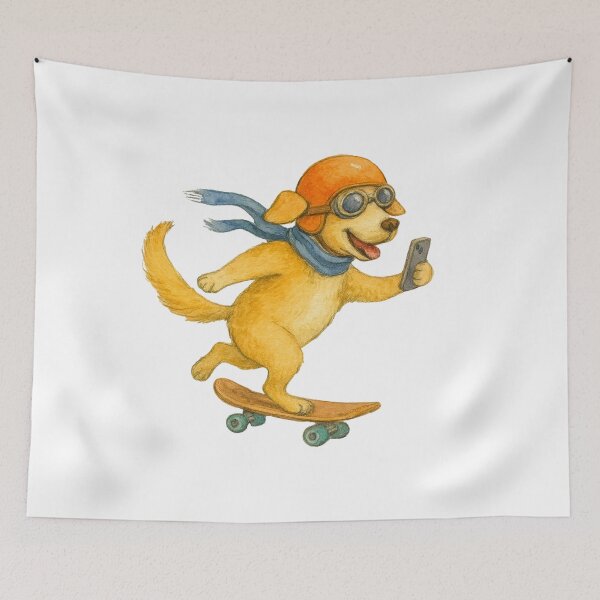 Item preview, Skateboarding Dog Taking Selfie designed and sold by DariaOltes.
