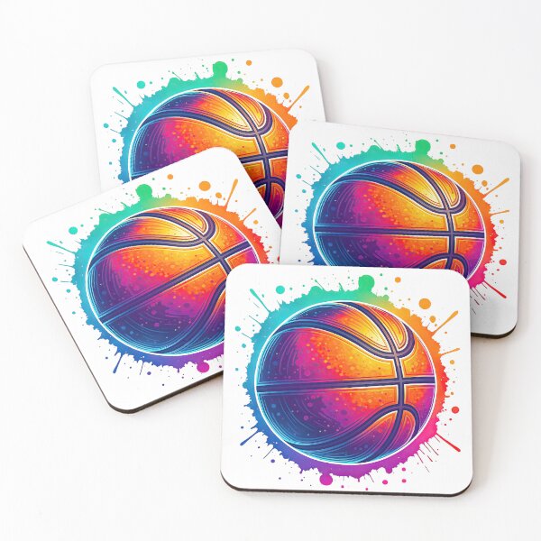 Item preview, Colorful Basketball with Splatter Paint Effect designed and sold by ArtfulWeave.