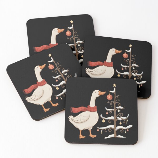 Item preview, Christmas Goose Decorating Tree – Cute Winter Animal Holiday Illustration for Festive Apparel & Gifts designed and sold by SkyTastic.