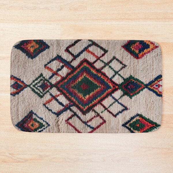 Item preview, Vibrant Geometric Moroccan Style Shag Rug designed and sold by SpaceBazaar.