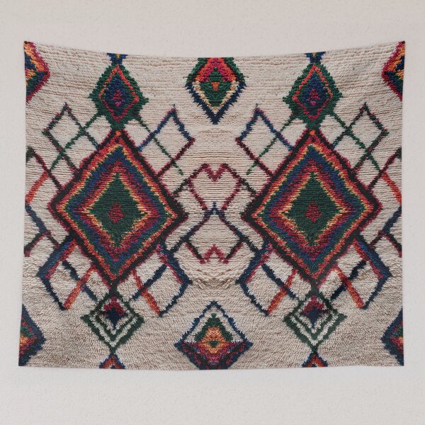 Item preview, Vibrant Geometric Moroccan Style Shag Rug designed and sold by SpaceBazaar.