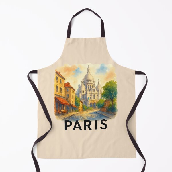 Aperçu de l'œuvre Paris Montmartre Watercolor Travel Poster créée et vendue par Bratak.