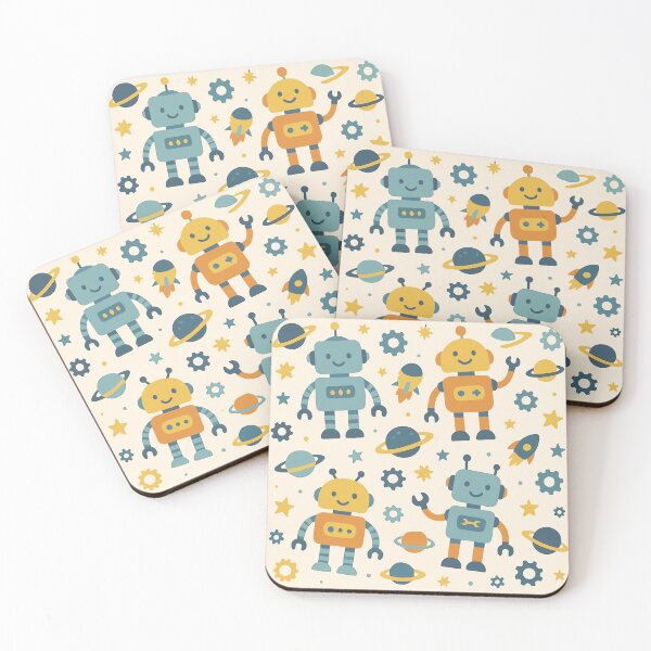 Item preview, Cosmic Robots – Cute Space Kids Pattern designed and sold by HNDesignStudio.