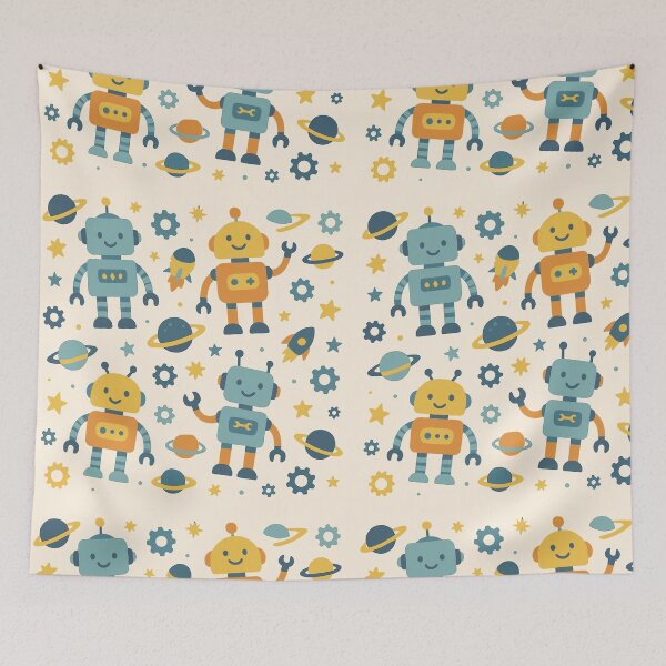 Item preview, Cosmic Robots – Cute Space Kids Pattern designed and sold by HNDesignStudio.