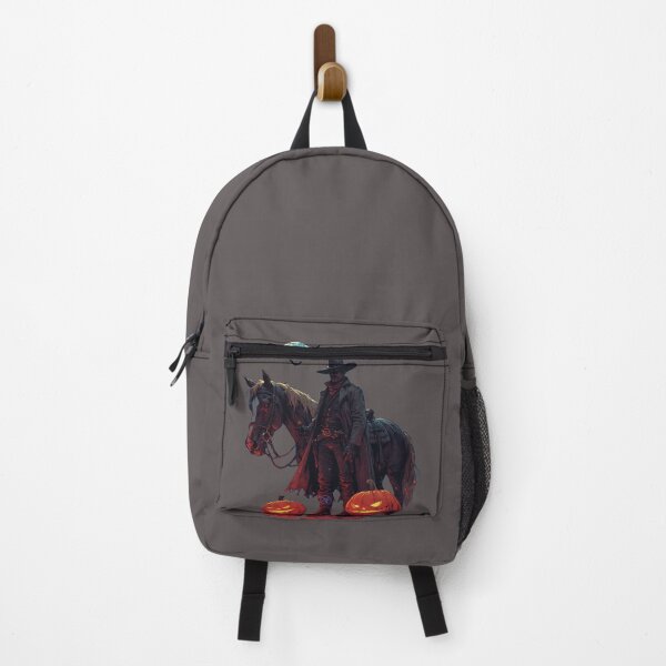 Item preview, Halloween Cowboy Under the Moon – Dark Western Rider with Horse & Pumpkins | Spooky Night Art by NegarTV Designs designed and sold by NegarTv Designs.