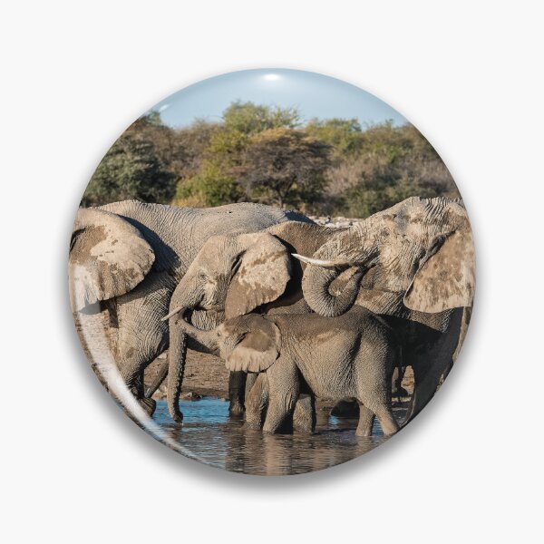 Item preview, Tender Thirst — Elephant Family at the Waterhole, Africa designed and sold by DavideAntoniani.