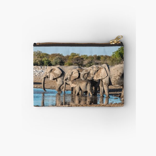 Item preview, Tender Thirst — Elephant Family at the Waterhole, Africa designed and sold by DavideAntoniani.