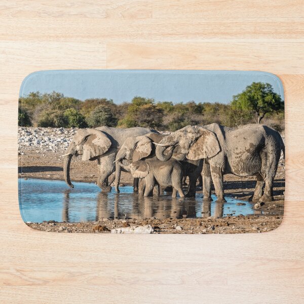 Item preview, Tender Thirst — Elephant Family at the Waterhole, Africa designed and sold by DavideAntoniani.