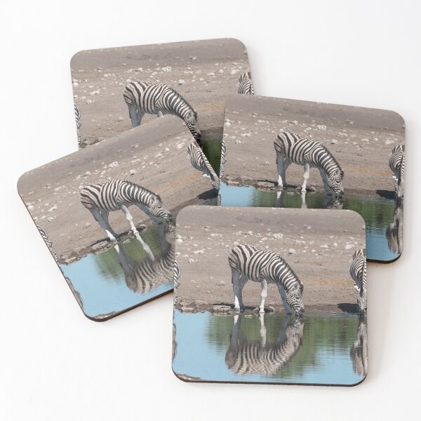 Item preview, Mirror Stripes — Three Zebras Drinking at the Waterhole, Africa designed and sold by DavideAntoniani.