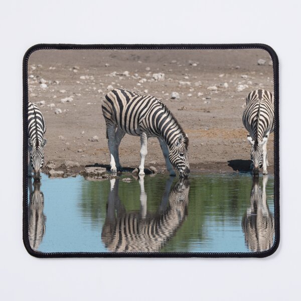 Item preview, Mirror Stripes — Three Zebras Drinking at the Waterhole, Africa designed and sold by DavideAntoniani.