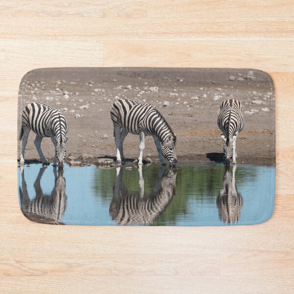 Item preview, Mirror Stripes — Three Zebras Drinking at the Waterhole, Africa designed and sold by DavideAntoniani.