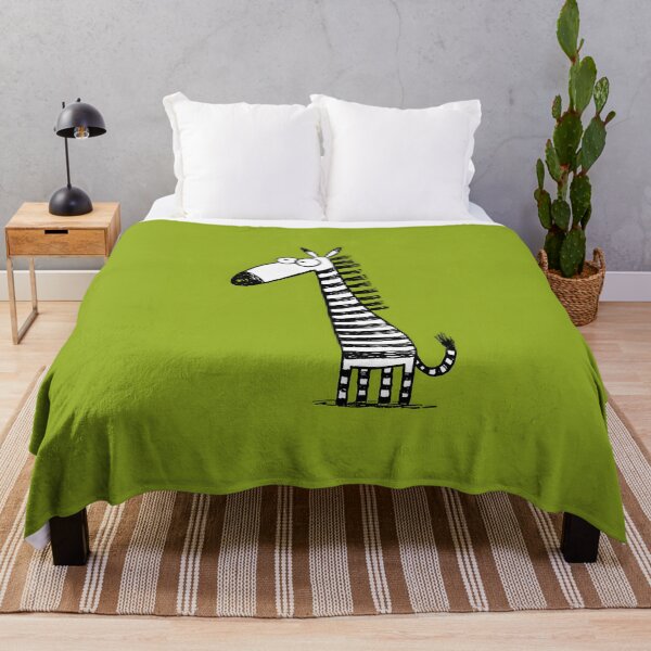 Item preview, Funny Cartoon Zebra Showing Off Its Stripes and Goofy Smile Like a True Whimsical Star Against Bright Green designed and sold by OlfactoART Studio.