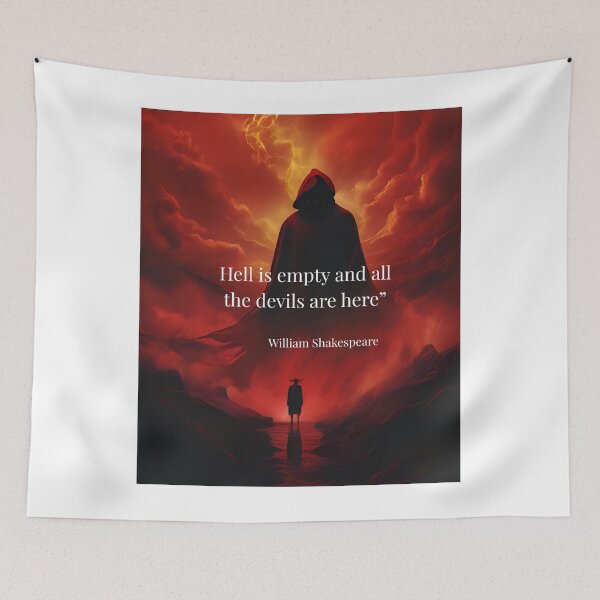 Item preview, “Hell Is Empty and All the Devils Are Here” – Shakespeare Dark Art Quote designed and sold by Boski22.