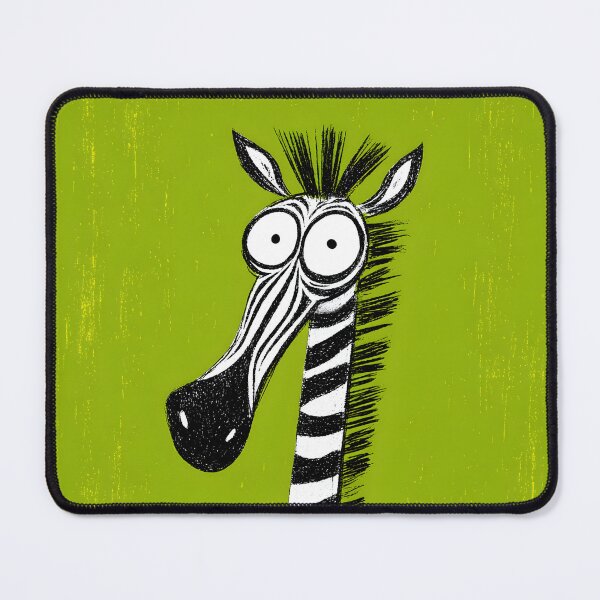 Item preview, Zebra Rocking Wavy Stripes and Wide-Eyed Goofiness Against Bright Green Backdrop designed and sold by OlfactoART Studio.