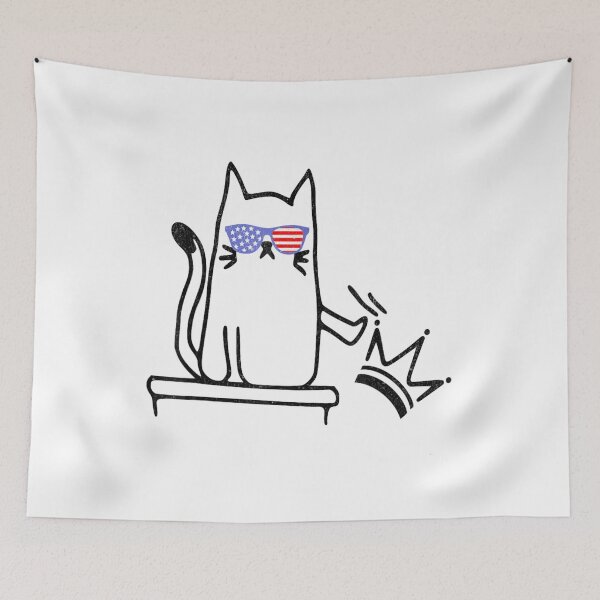 Item preview, Cat No Kings in America Funny Political Cat Lady designed and sold by ivotee.