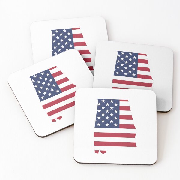 Item preview, Alabama USA Flag Silhouette – Stars and Stripes State Outline designed and sold by Paper Drip.
