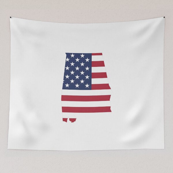 Item preview, Alabama USA Flag Silhouette – Stars and Stripes State Outline designed and sold by Paper Drip.