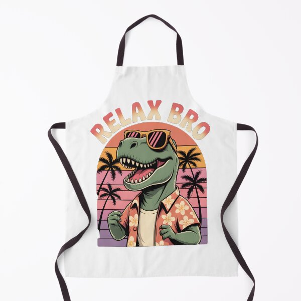 Item preview, Cool Dinosaur “Relax Bro” Retro Summer T-Shirt Design designed and sold by Fatih Genc.