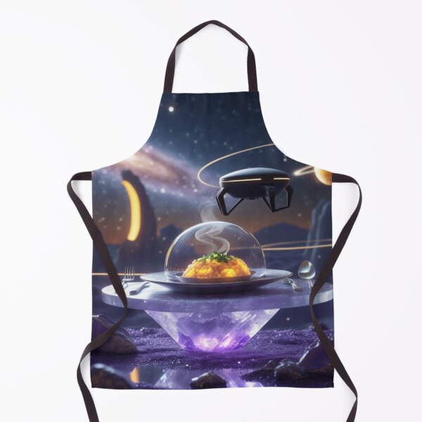 Item preview, Galactic Gourmet Scene with Futuristic Food Delivery designed and sold by Dream Output .