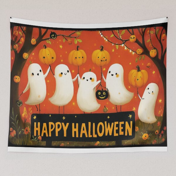 Item preview, Ghostly Halloween Party with Pumpkins designed and sold by Alt Image Prints.