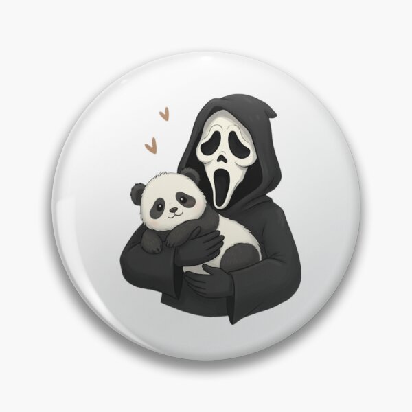 Item preview, Scream panda heart meme movie ghostface ghost face parody weird love pink designed and sold by CheeseBlueprint.