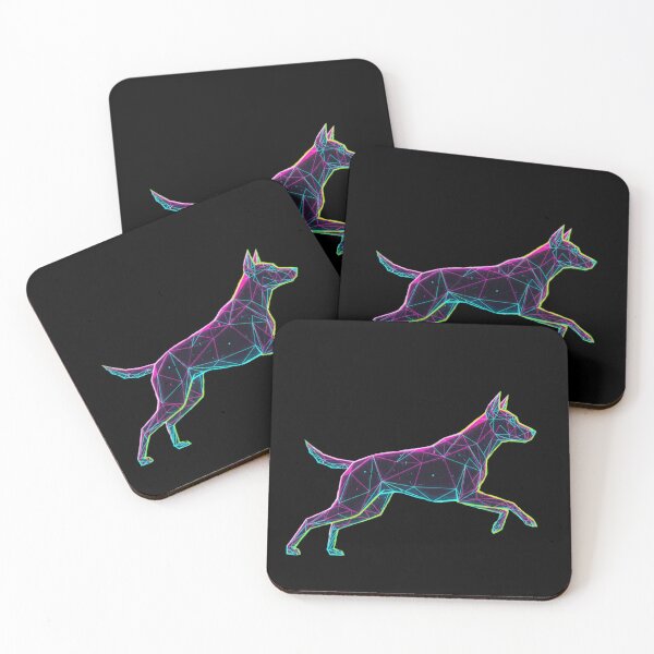 Item preview, Running Hunting Dog Silhouette Geometric Neon designed and sold by bsbd-action.