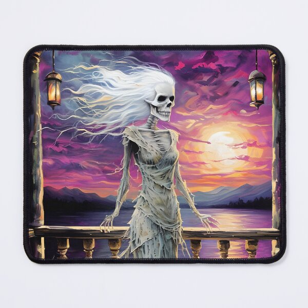 Item preview, Zombie Skeleton Woman on Balcony designed and sold by NightTimeJ.