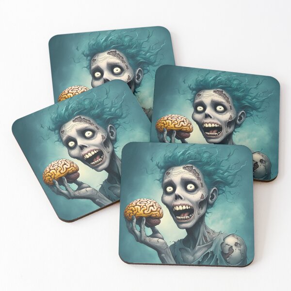 Item preview, Zombie With Brain - Brain-eating Zombie Woman designed and sold by NightTimeJ.