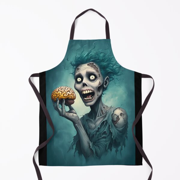 Item preview, Zombie With Brain - Brain-eating Zombie Woman designed and sold by NightTimeJ.