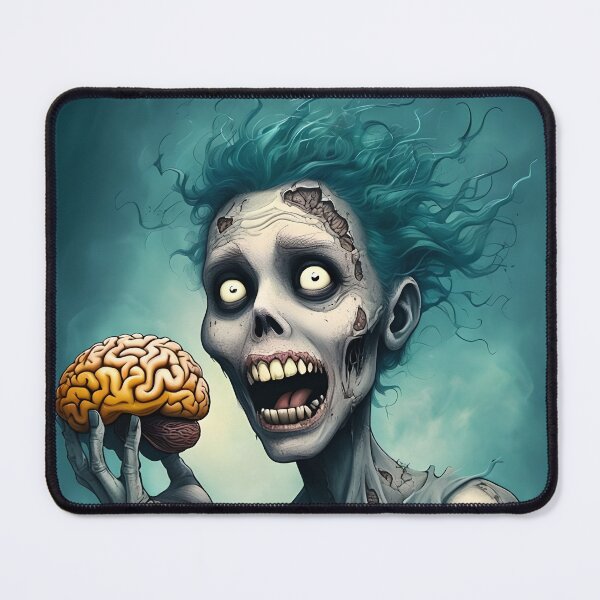 Item preview, Zombie With Brain - Brain-eating Zombie Woman designed and sold by NightTimeJ.