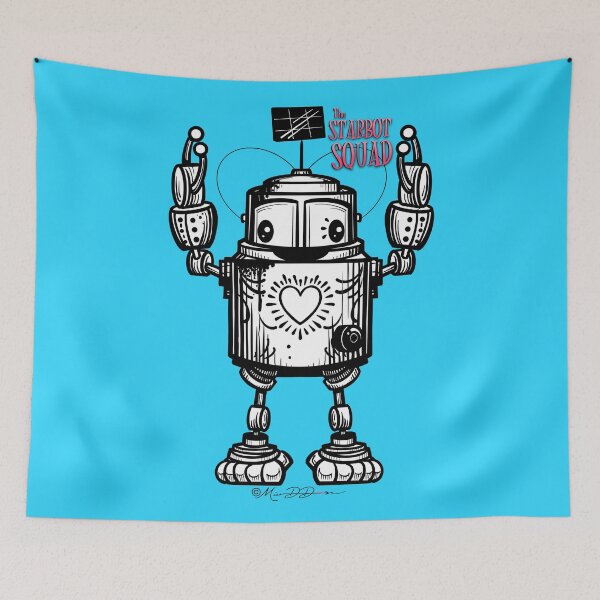 Item preview, .StarBot Squad - Imajenn black and white designed and sold by MetroINKbooks.