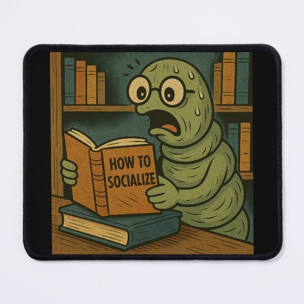 Item preview, Bookworm – How to Socialize – Retro Comic Illustration • Vintage Print Aesthetic designed and sold by JacobKAurumhead.