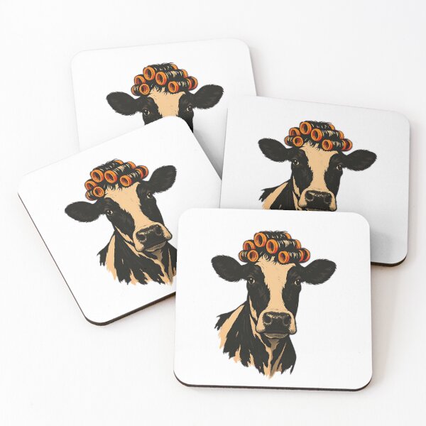 Item preview, Glamour Cow in Curlers Art - Funny Farm Animal, Hair Salon Humour designed and sold by SupplyCode.